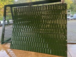 Dubbelstaaf hekwerk 200&times;250cm. groen met afschermstroken
