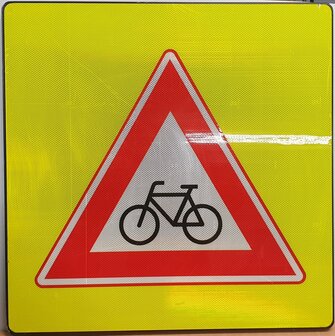 Verkeersbord J24-F &quot;fiets oversteekplaats&quot; 80&times;90cm.