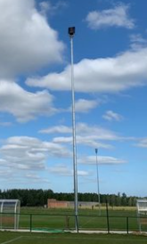 Lichtmast 15m. veldverlichting 2delig &oslash;22cm. gegalv.