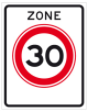 Verkeersbord A01-30-ZB &quot;zone met maximumsnelheid&quot; 53&times;68cm.