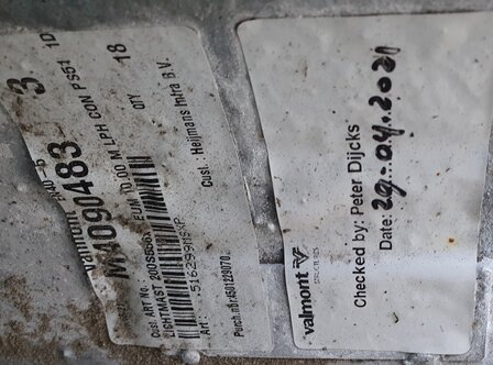Lichtmast 10m., Conisch, gegalvaniseerd staal