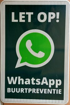 verkeersbord WhatsApp buurtpreventie