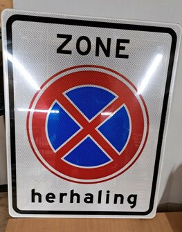 Verkeersbord herhaling zone parkeerverbod 53x68