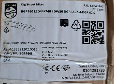 Armatuur, Digistreet Micro.  BGP760 Led 44/740  i DW50