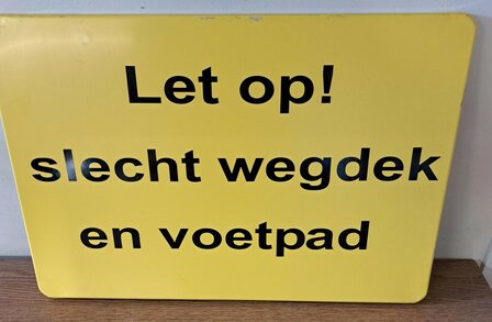 Verkeersbord met tekst 60x40