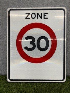 Verkeersbord A01-30-ZB &quot;zone met maximumsnelheid&quot; 53&times;68cm.