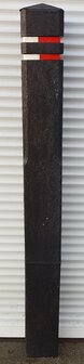 Afzetpaal diamantkop 15&times;15&times;130 zwart kunstof
