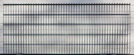 Dubbelstaaf hekwerk 100&times;250cm. groen, maasw. 5&times;20cm. RAL 6009