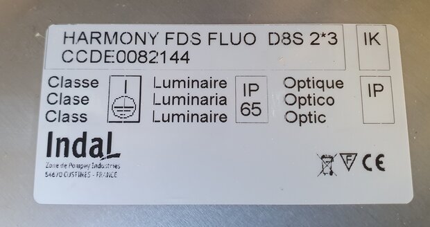 Armatuur Harmony FDS 2×36w. Fluo D8S