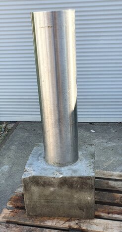 Afzetpaal, RVS, ø20,5cm. hoog 77cm., met betonvoet 40×40×30cm. "Velopa"