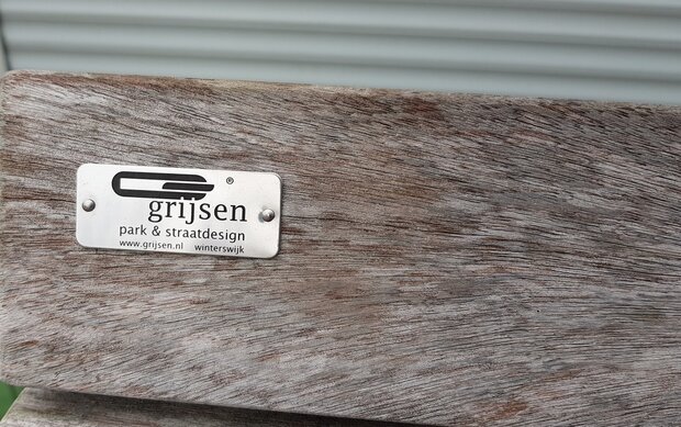 Parkbank "Camino" staal/hout "Grijsen" op beton poeren